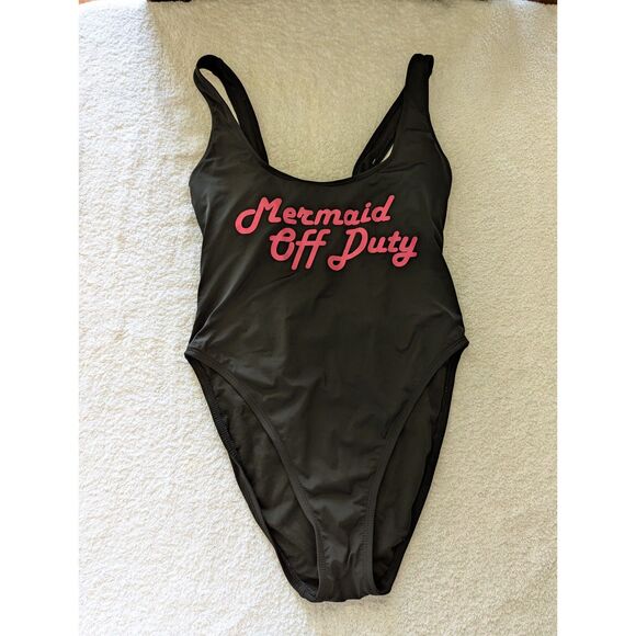 Francesca’s Swim "Mermaid Off Duty" One Piece Tie Back Swimsuit  Sz L - Picture 8 of 11